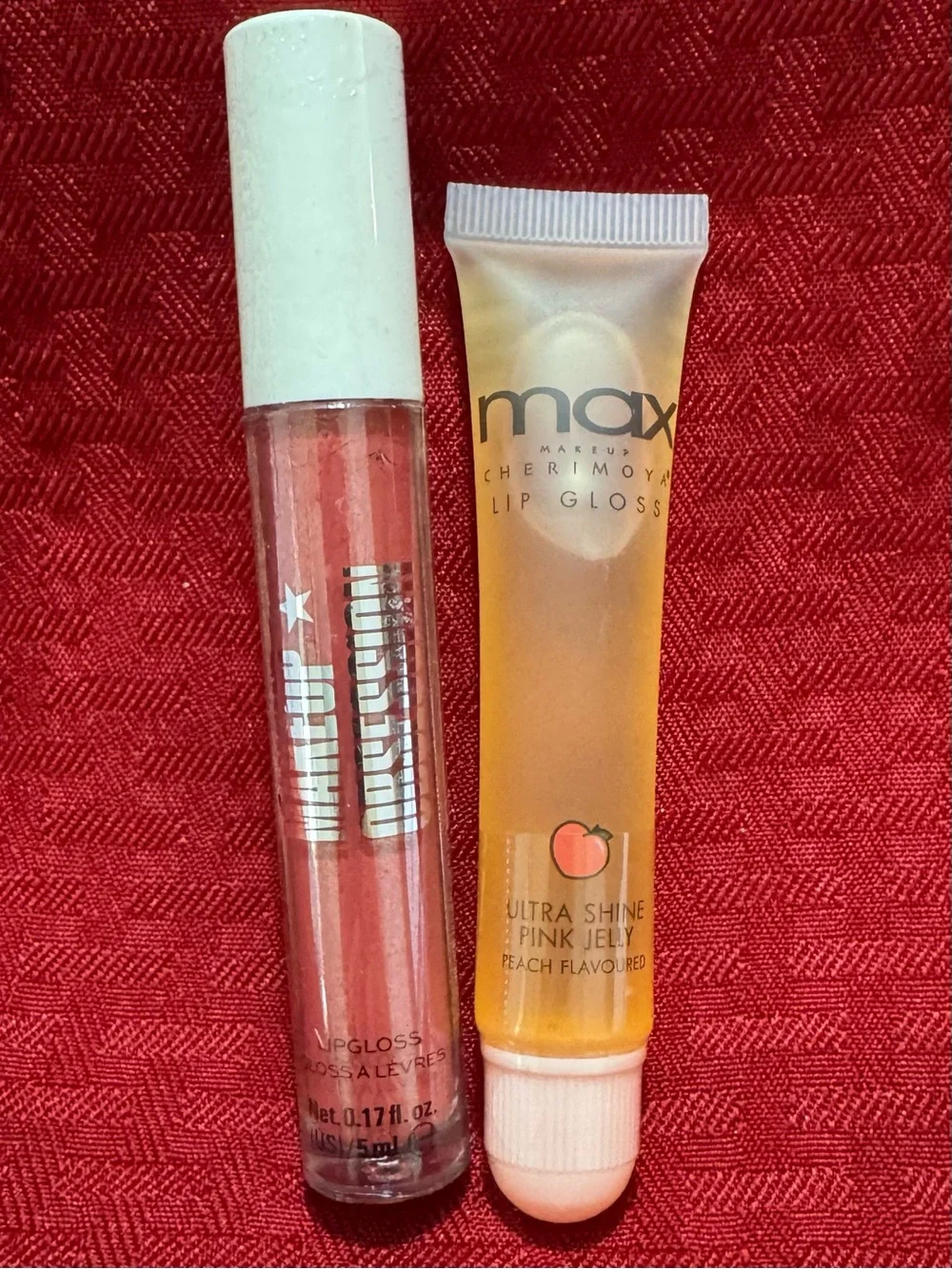 Cherimoya Ultra Shine Peach Pink Jelly Lip Gloss & Pink Shimmer Gloss Duo